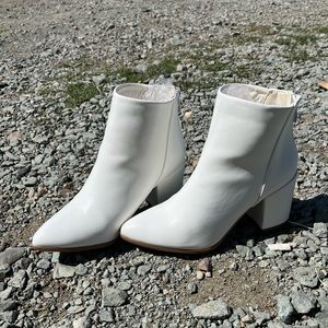 White Snip Toe Booties